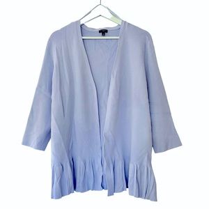 Talbots Woman Open Front Cardigan Sweater 3/4 Sleeve Ruffle Hem Women’s Size 2X